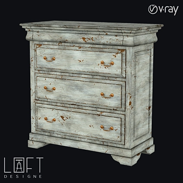 Modern Wood Chest of Drawers 3D model image 1 