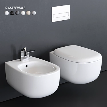 Flaminia Bonola Wall-Hung WC: Sleek Jasper Morrison Design 3D model image 1 
