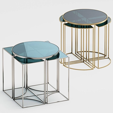 Glamorous Vicenza Smoke Glass Coffee Table 3D model image 1 