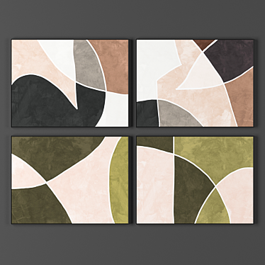 Textures Collection: 4 Framed Paintings 3D model image 1 