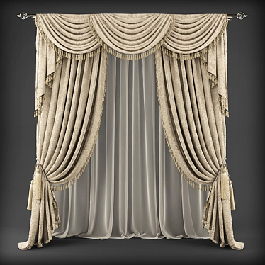 Polyester Curtains: 408492-412979 3D model image 1 