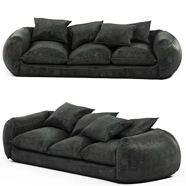 Modern Grey Fabric Sofa 3D model image 1 