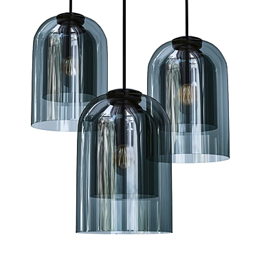 Aria01 Double Glass Pendant Light 3D model image 1 