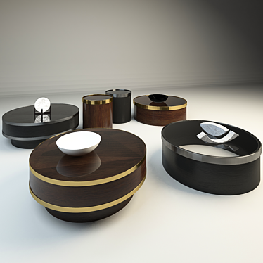 Modern Coffee Table with Three Material Options 3D model image 1 