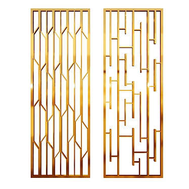 Gold Brass Decorative Partition 3D model image 1 