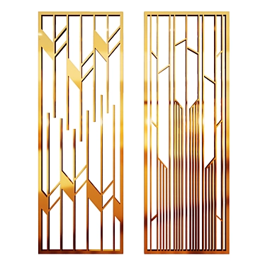 Golden Brass Decorative Partitions 3D model image 1 