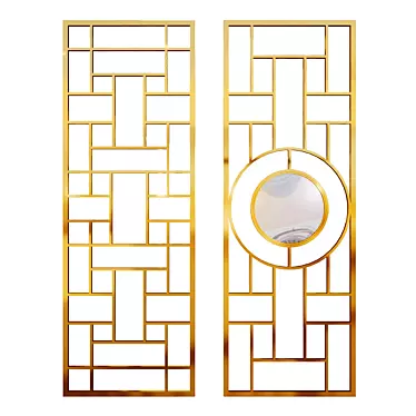 Golden Brass Decorative Partitions 3D model image 1 