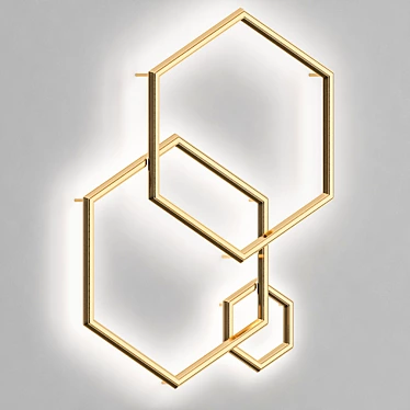 Modern Hexagonal Pendant Light 3D model image 1 