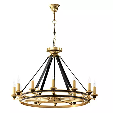 Industrial Luxury Brass Pendant Light 3D model image 1 