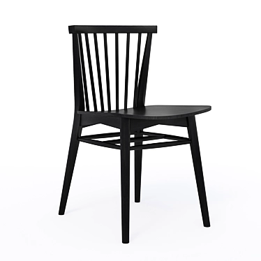 Modern Rus Black Dining Chair 3D model image 1 