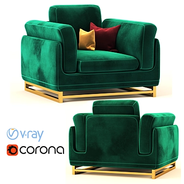 Modern Ryan Armchair - 2015 Edition 3D model image 1 