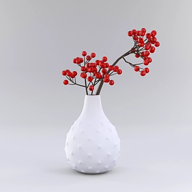 Berry Branch Vase: Stunning Decor Piece 3D model image 1 