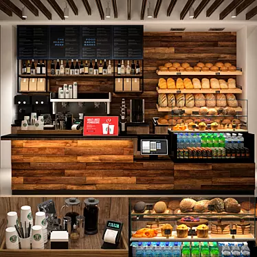 Modern Coffee Kiosk with Starbucks-inspired Design 3D model image 1 