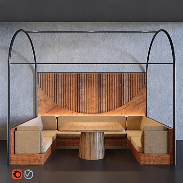  Sleek Modern Restaurant Seating 3D model image 1 