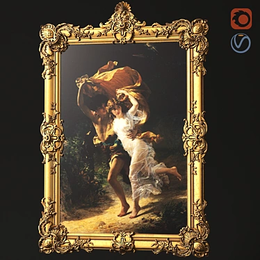 Elegance in Carved Frame 3D model image 1 