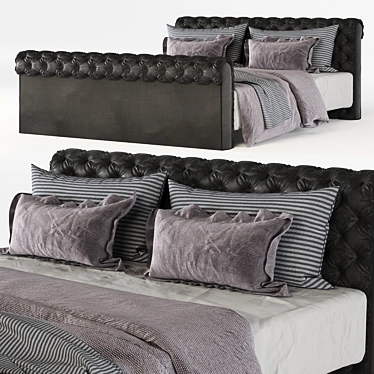 Luxurious Chesterfield Bed 3D model image 1 