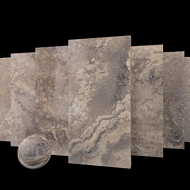 Marble Ottomano Walnut Set 3D model image 1 