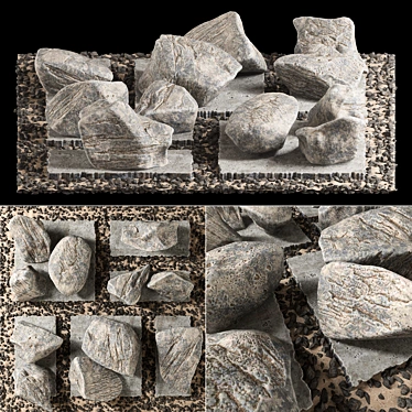 Versatile Slab Tile Gravel Monument 3D model image 1 
