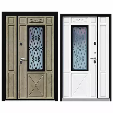 Modern Thermal Wood Doors 3D model image 1 