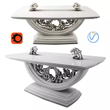 Elegance Unveiled: Luxe Classic Table 3D model image 1 