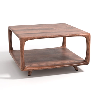 Rustic Artisan Wood Coffee Table 3D model image 1 