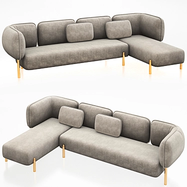 Modular Sofa Upholstered by Patricia Urquiola 3D model image 1 