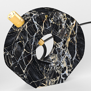Elegant Portoro Marble Table Lamp 3D model image 1 