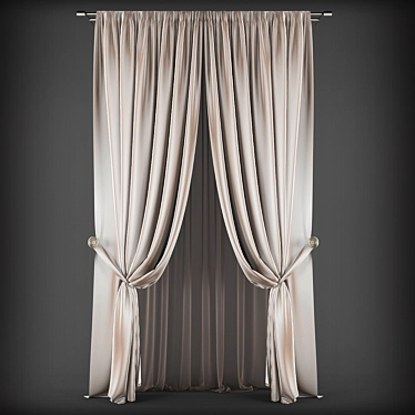 Elegant Polys Curtains 3D model image 1 