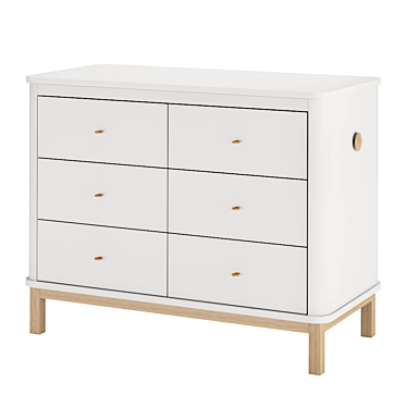 Oliver Furniture Oak Wood Dresser 3D model image 1 