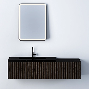 Sleek Modern Bathroom Set 3D model image 1 