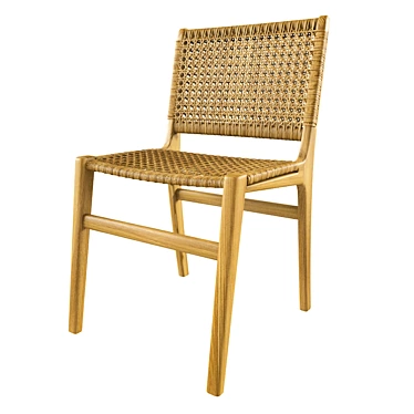 Elegant Rattan Dining Chair 3D model image 1 