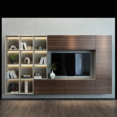 Minimalist TV Shelf 119 3D model image 1 