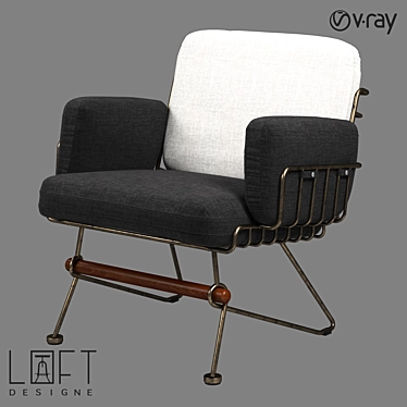 LoftDesign Armchair 1413: Sleek and Stylish 3D model image 1 