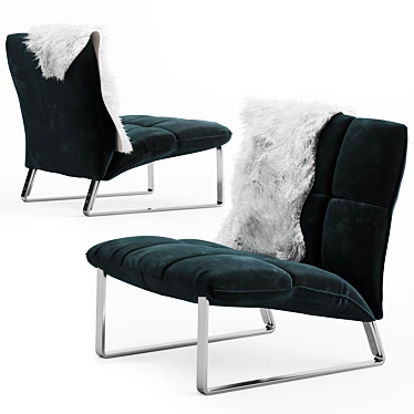 Modern Wool Upholstered Armchair 3D model image 1 