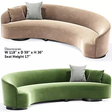 Vladimir Kagan Sloane Sofa: Timeless Elegance 3D model image 1 