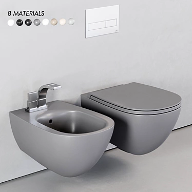 Ceramica Flaminia LO Wall-Hung WC: Sleek and Stylish Basin 3D model image 1 