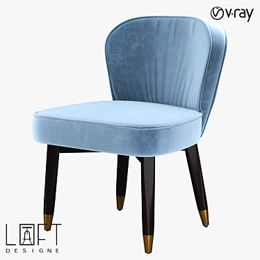 LoftDesign Chair 32863: Stylish Wooden and Fabric Seat 3D model image 1 