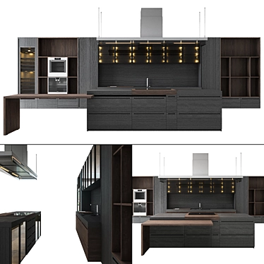 Stylish 51 Kitchen Design 3D model image 1 