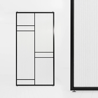 Adaptable Glass Partition for Versatile Spaces 3D model image 1 