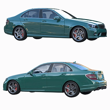 Turbo Sedan: High-Performance Luxury Car 3D model image 1 