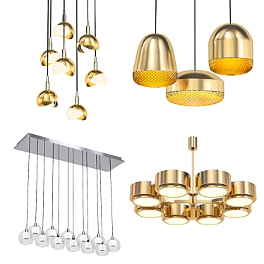 Modern Glass Pendant Lights 3D model image 1 