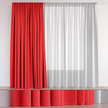 Scarlet Curtains 3D model image 1 