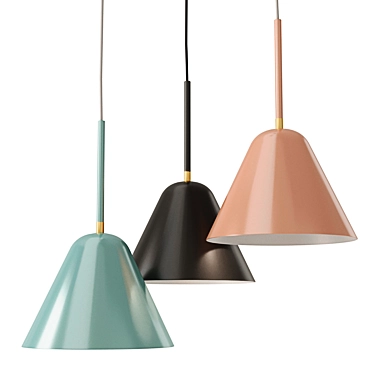 French Brand LA REDOUTE INTERIEURS Copita Chandelier - Mint, Pink, Black Colors 3D model image 1 