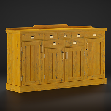 Luxury Yacht Oak Cabinet 3D model image 1 