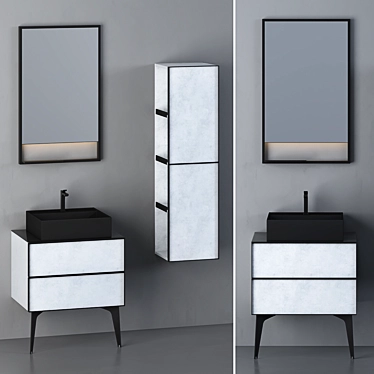 Sleek Modern Bathroom Cabinet 3D model image 1 