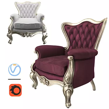 Elegant Royal Classic Armchair 3D model image 1 