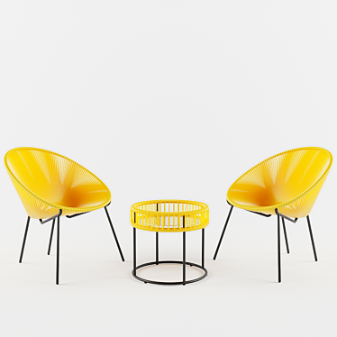Elegant Salsa Chairs & Table 3D model image 1 