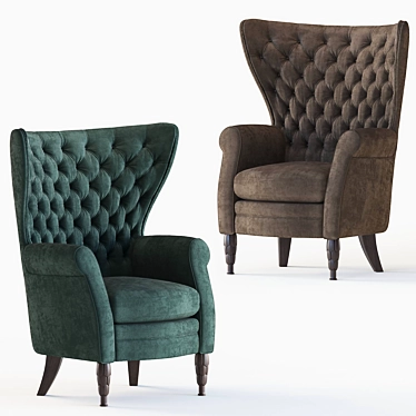 Elegant Bergere Armchair by Annibale Colombo 3D model image 1 