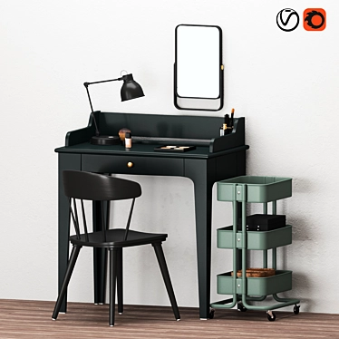 Modern IKEA Dressing Table Set 3D model image 1 