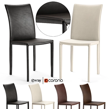 Elegant Dining Chairs Set 3D model image 1 